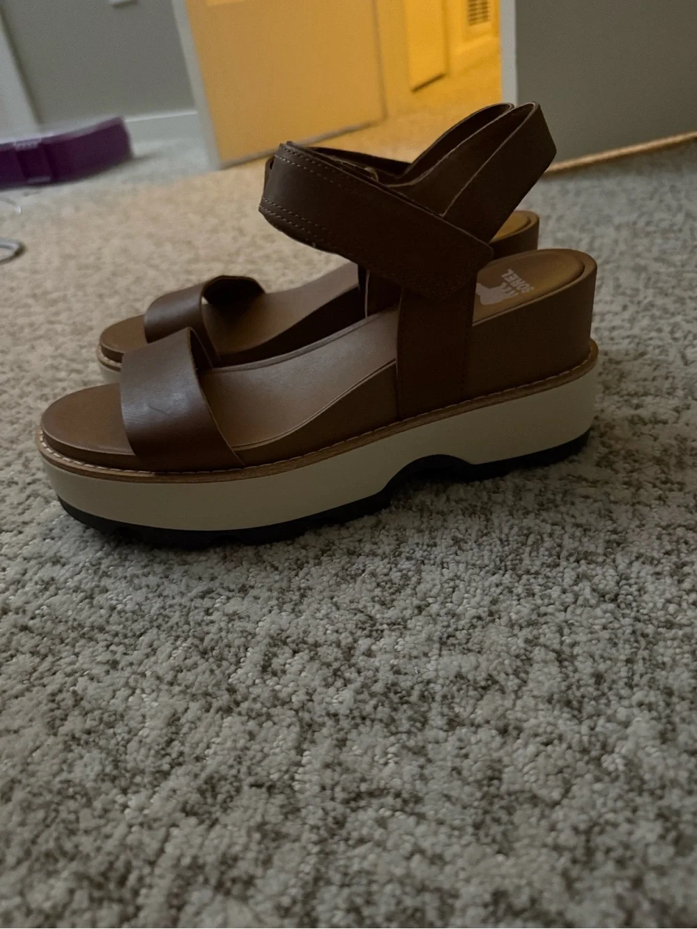 Sorel Kids Brown Leather Slingback Sandals